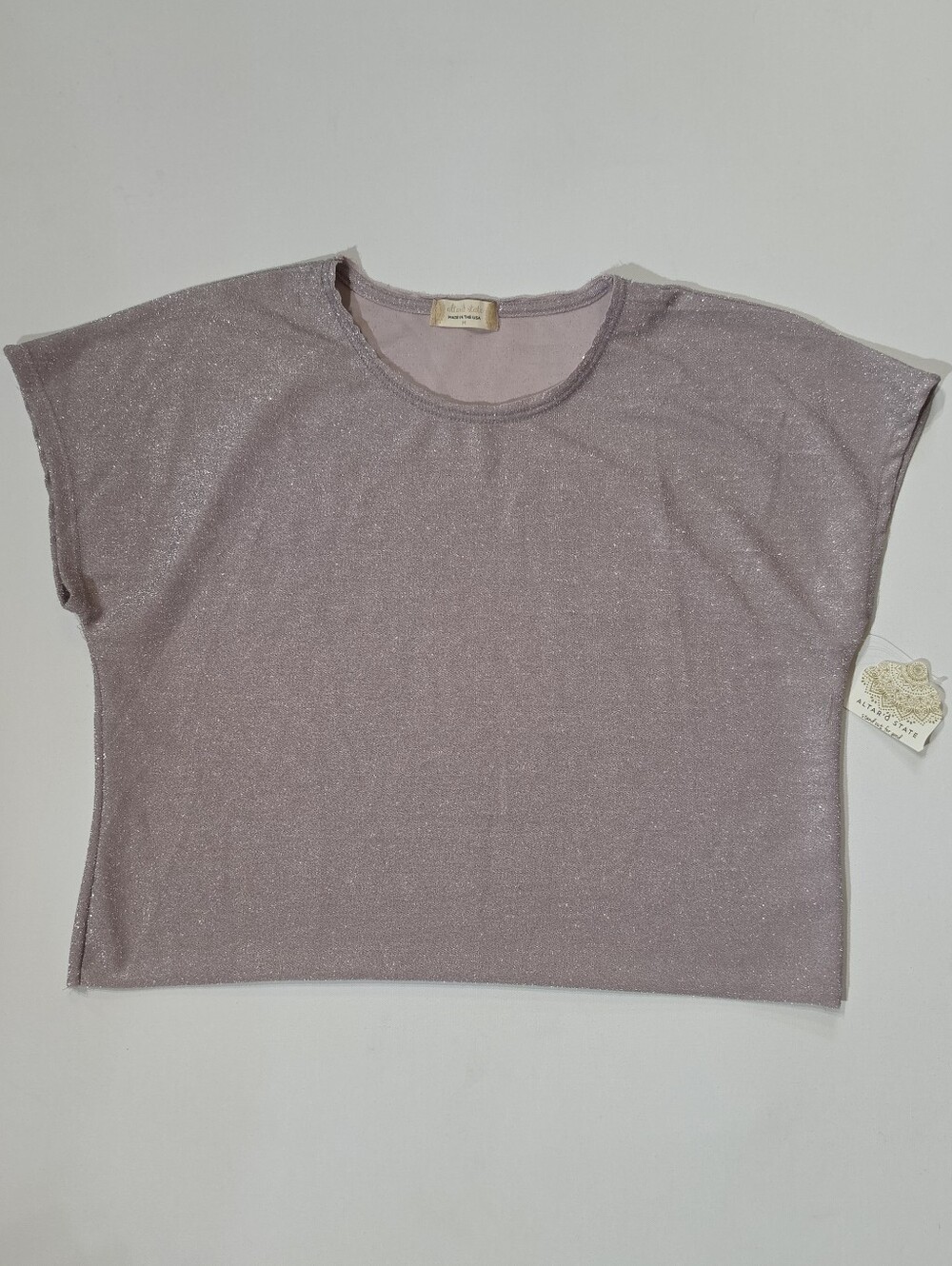 NWT Altard State Linen Blend Top Womens Medium Lavender Shimmer Y2K Made In  USA